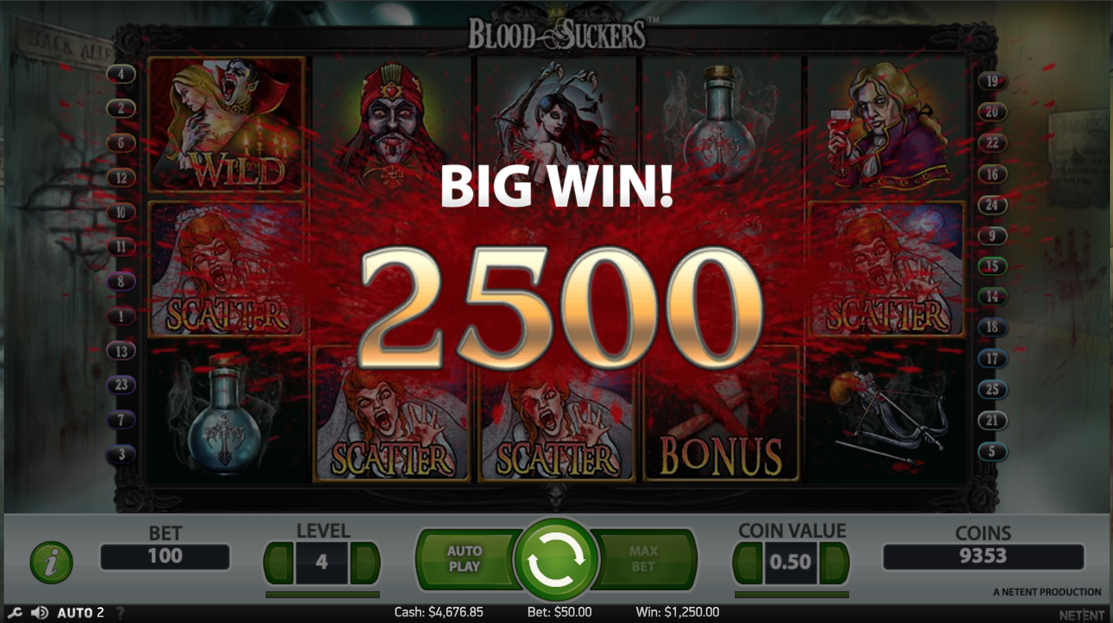 blood suckers slot game big win