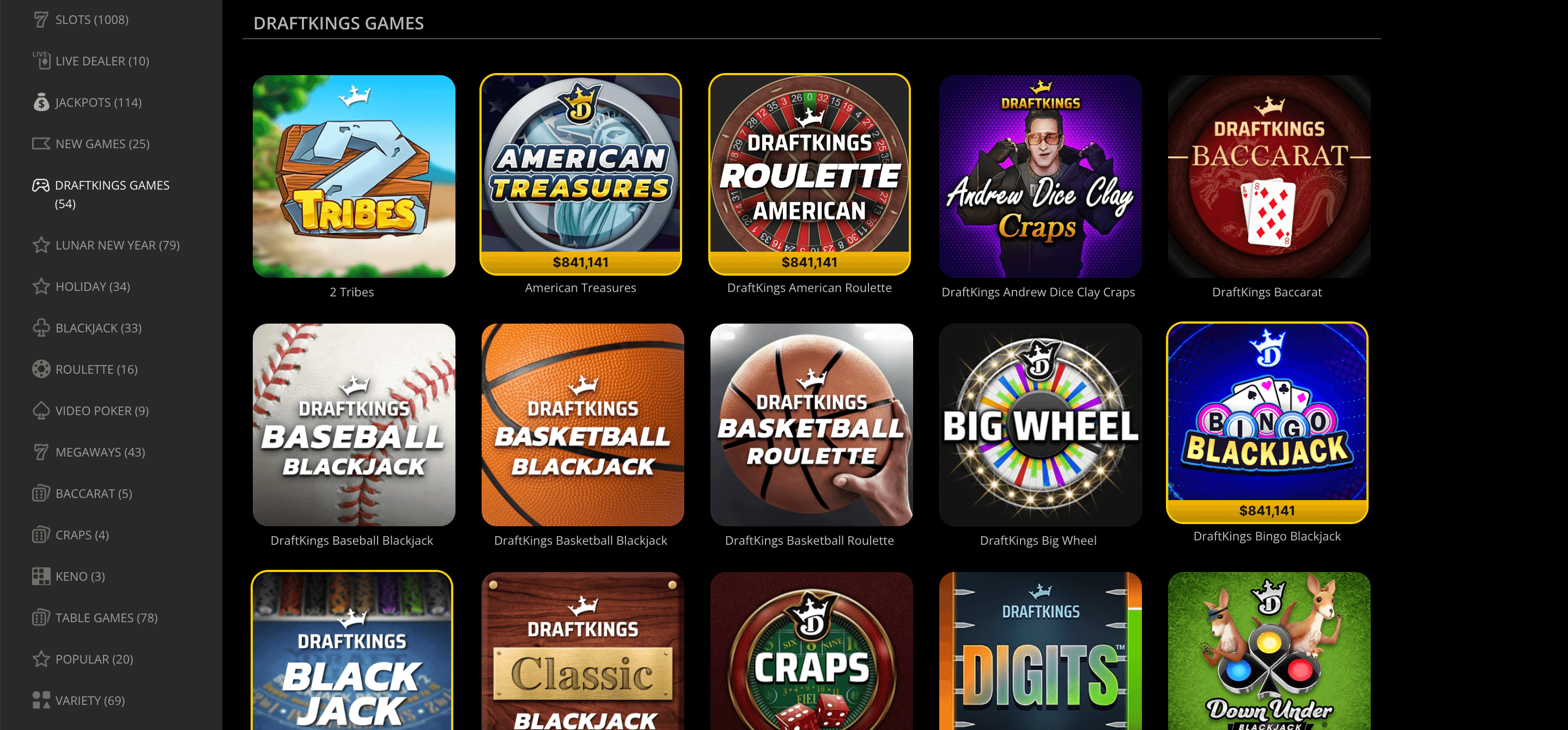 DraftKings Casino NJ Exclusive Games