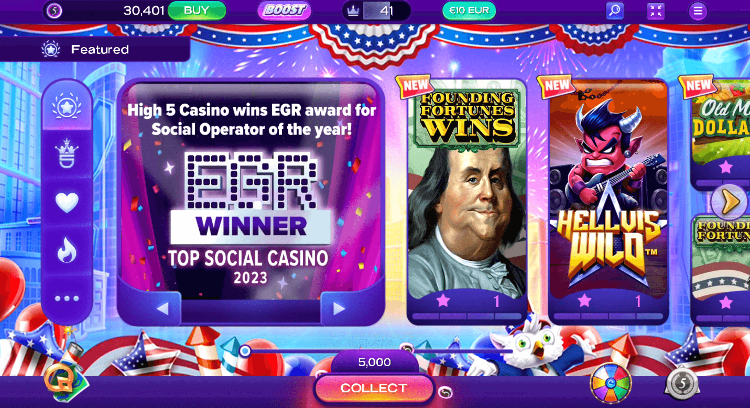High 5 Casino Home Page