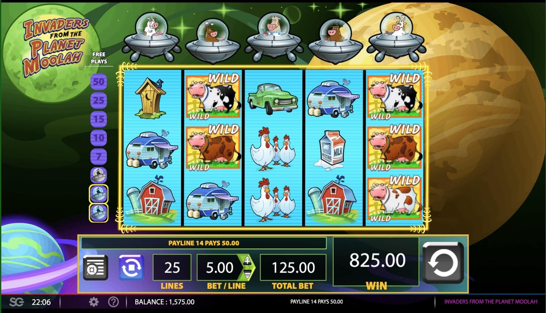 Invaders from the Planet Moolah Slot by Scientific Games Gameplay