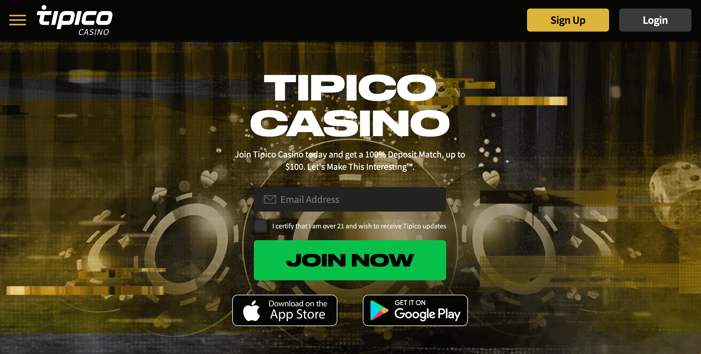 Tipico Casino NJ Home Page