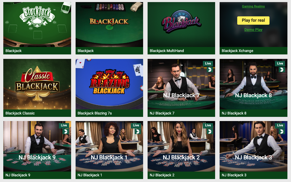 Unibet NJ Casino blackjack games