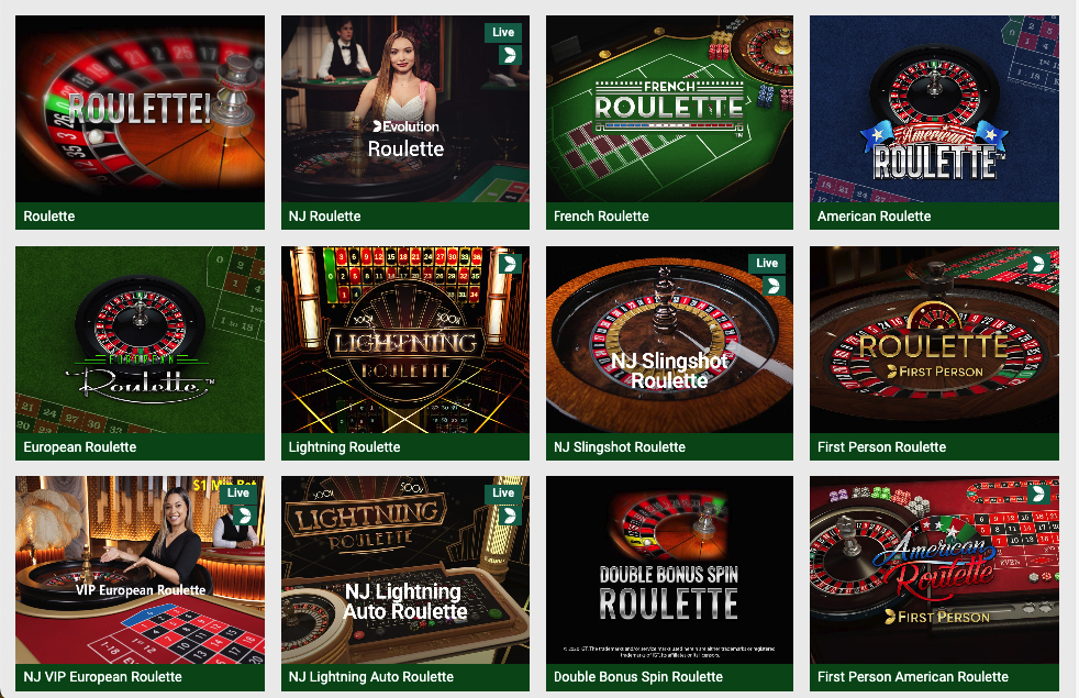 Unibet NJ Casino roulette games