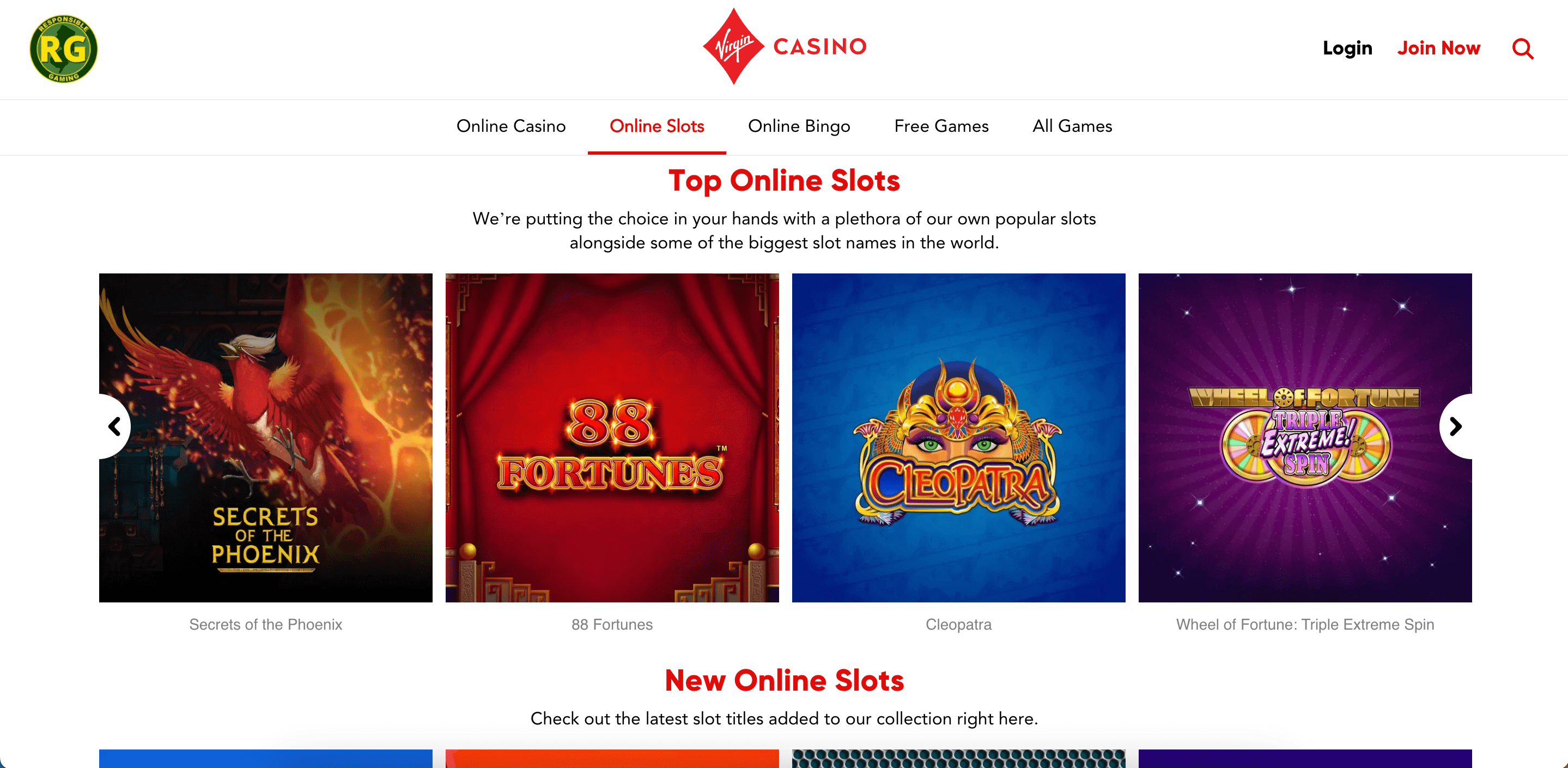 Virgin Casino NJ Slots